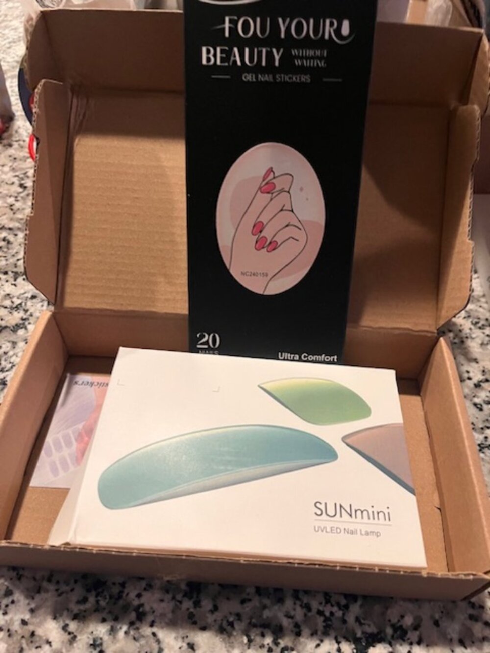 SUNMINI Nails Lamp LED Light Potable UV LED Lamp Nail Dryer Gel Nail 6W + NAILS